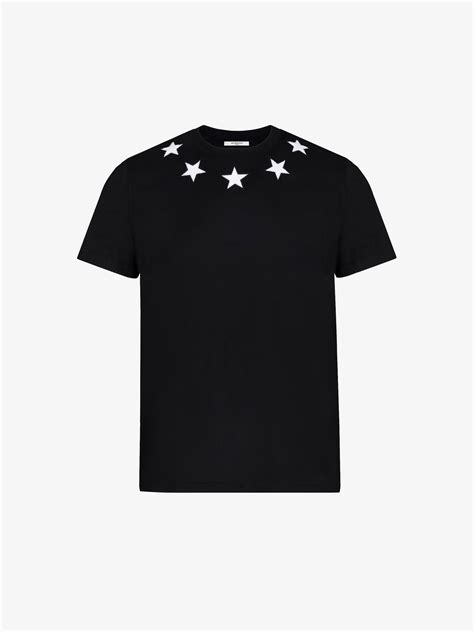 givenchy t shirt stars|givenchy graphic crewneck t shirt.